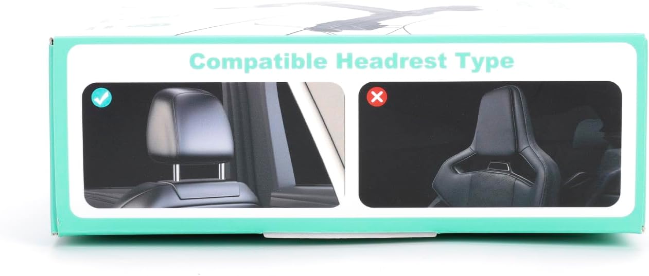 Rolgno Tablet Holder for Car, [Folding Extension Arm] Adjustable Headrest Holder Stand for Kids, Tablet Mount Back Seat Compatible with iPad Pro/Air/Mini, Galaxy Tab & 4.7-12.9" Devices