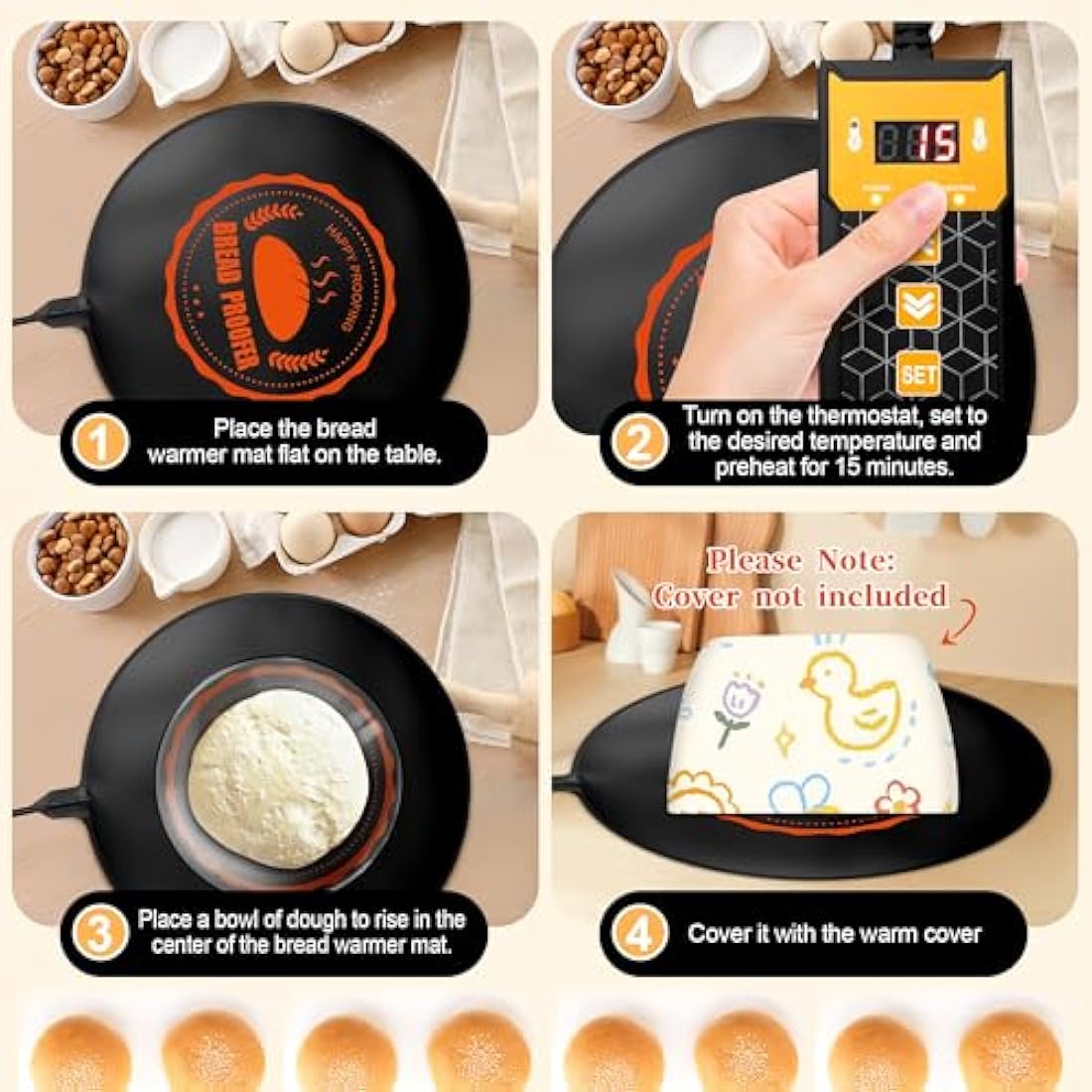 Bread Proofer,Everkeen Adjustable Temperature Dough Starter Mat,30cm sourdough Starter Warmer for Perfect Bread Making