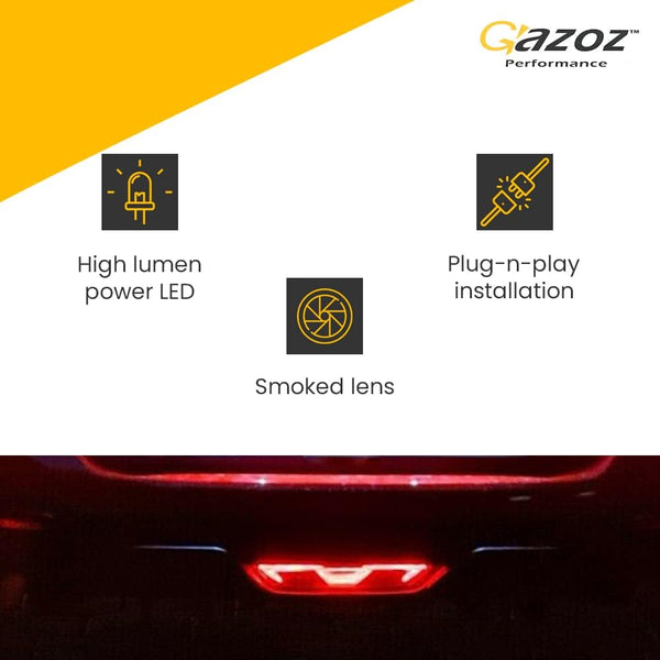 Gazoz Performance Smoked F1 LED Rear 4th Brake Light Fog lamp Reverse For 2015-2017