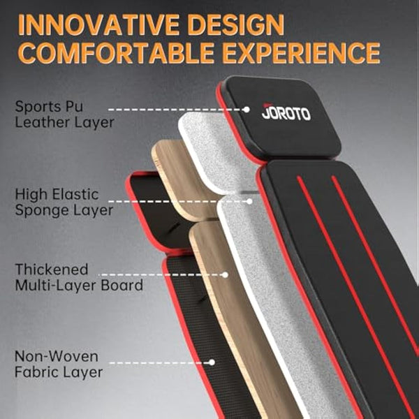 JOROTO Weight Bench Adjustable, Foldable Workout Bench Press, 350KG Load Strength Training Benches for Home Gym Full Body Workout, Roman Chair Dumbbell Bench