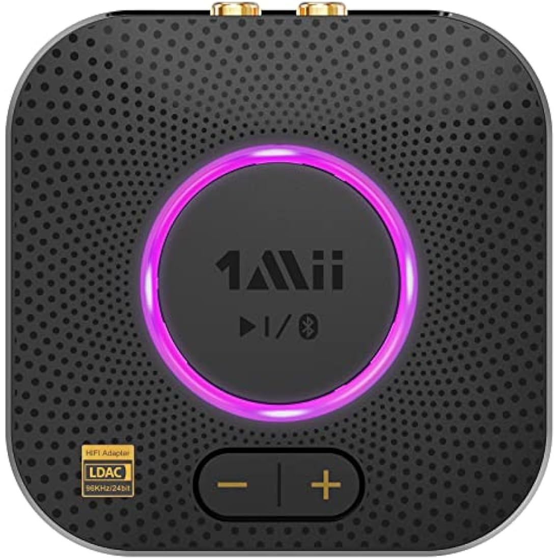 1Mii B06S+ LDAC Bluetooth 5.2 Receiver for Home Stereo Hi-Res Music Streaming, Hi-Fi Wireless Audio Adapter w/aptX HD Low Latency, Long Range Bluetooth Audio Receiver Volume Control, RCA/3.5mm Outputs