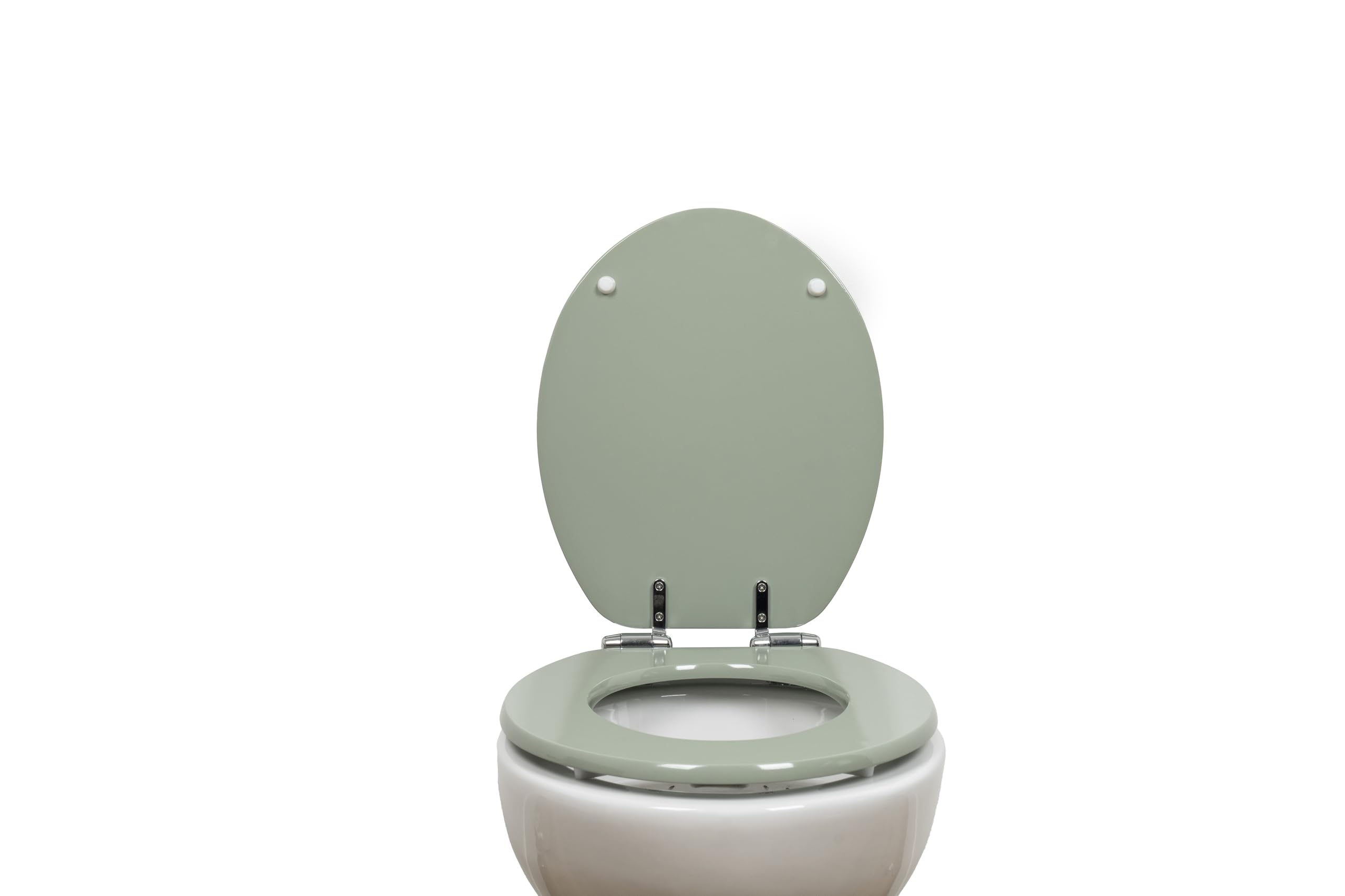 AQUALONA® Luxury Soft Close Toilet Seat - Moulded Wood - Stainless Steel Slow Close Hinges - Click, Lift & Clean Technology (Bamboo Toilet Seat)