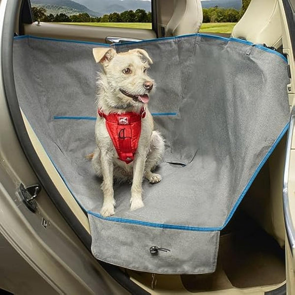 Kurgo Heather Half Hammock, Dog Car Seat Protector, Waterproof & Stain-Resistant, Secure Fit, Charcoal Grey