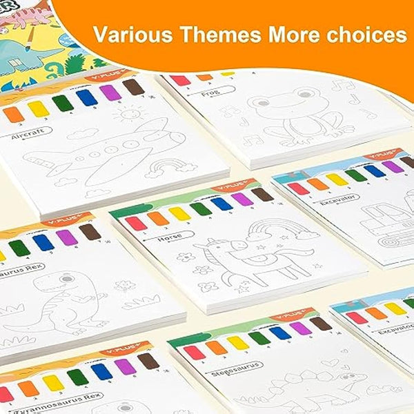 Water Colouring Book for Children Painting - YPLUS Watercolour Paint Set Paper for Kids, Magic Book Arts and Crafts Gift for Drawing - Dinosaur