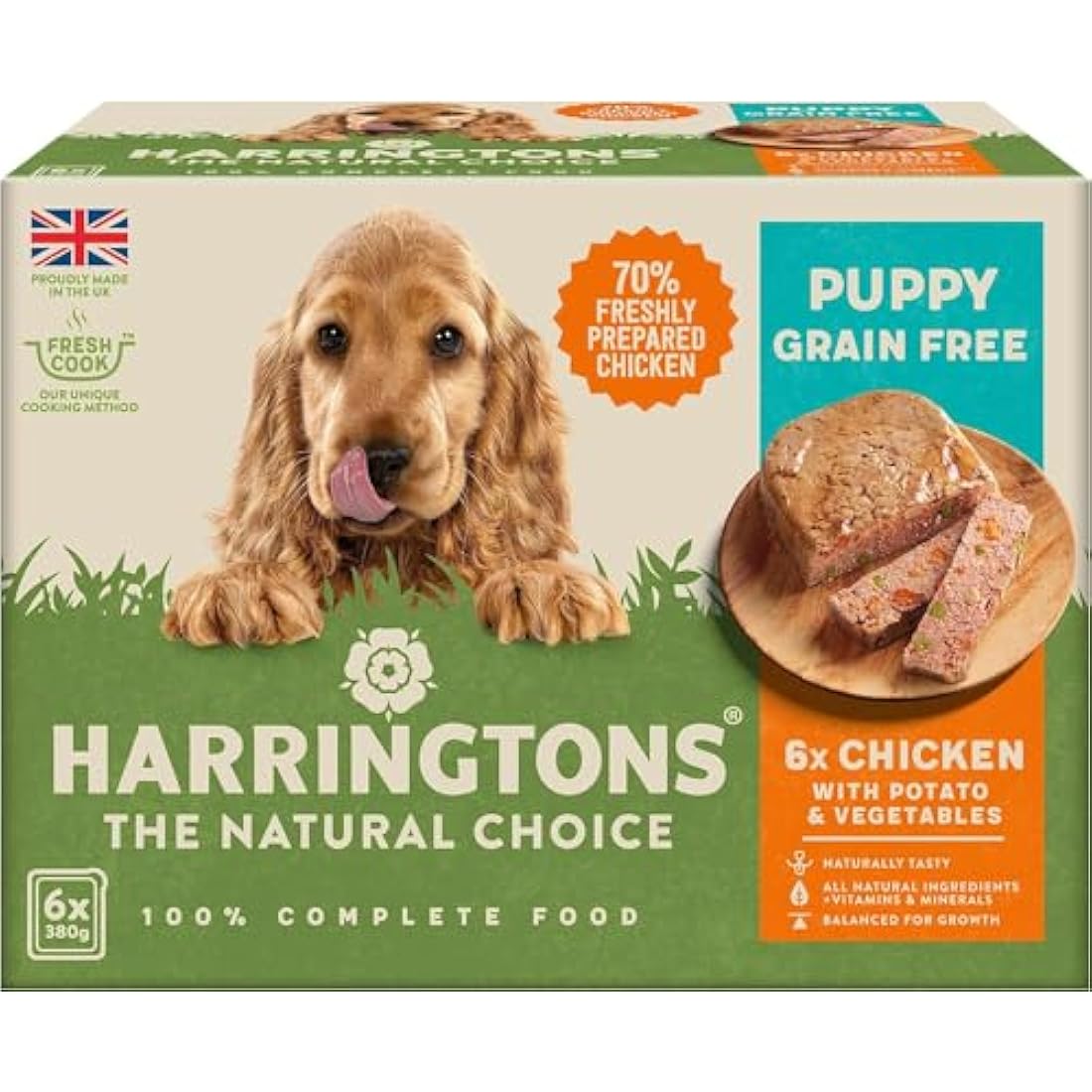 Harringtons Complete Wet Tray Grain Free Hypoallergenic Puppy Food 6x380g - Chicken & Potato- Made with All Natural Ingredients