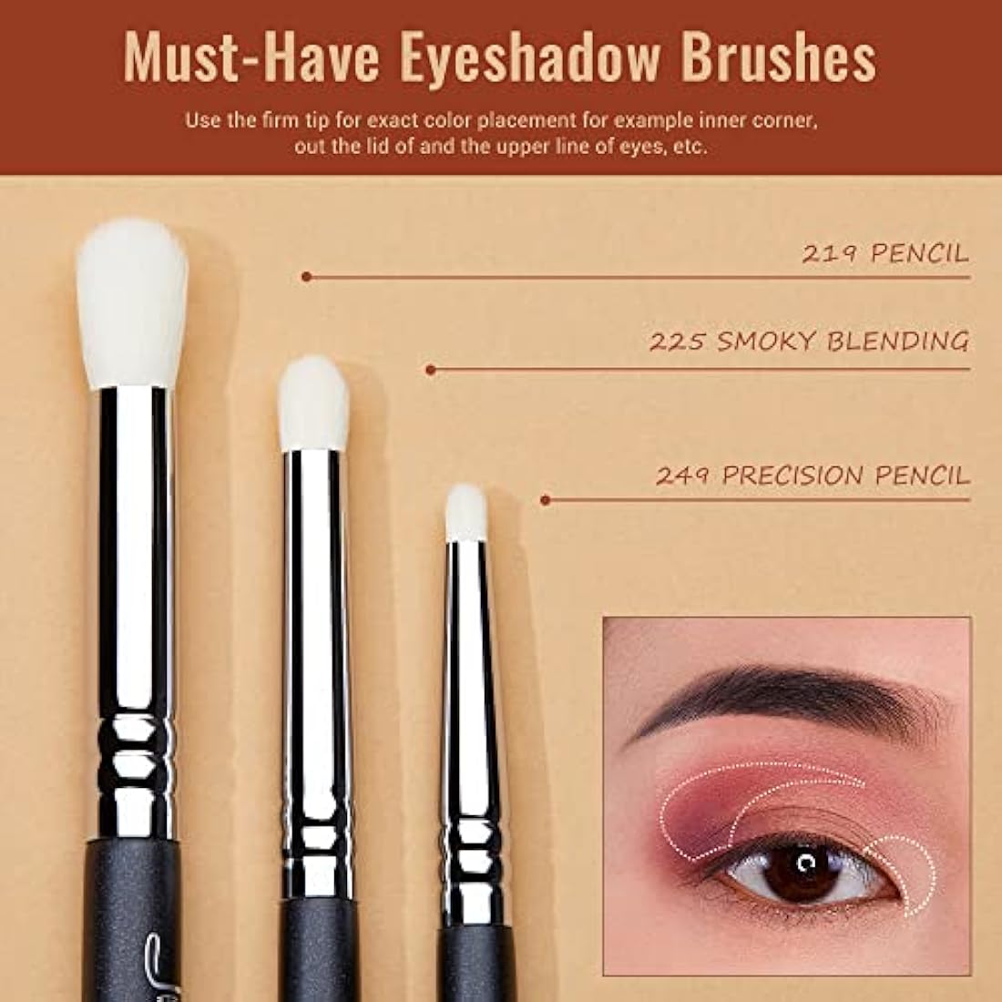 Jessup Eyeshadow Brush Set 11pcs Professional Eye Makeup Brushes Set for Eye Shadow Blending Shader Crease, Black T340