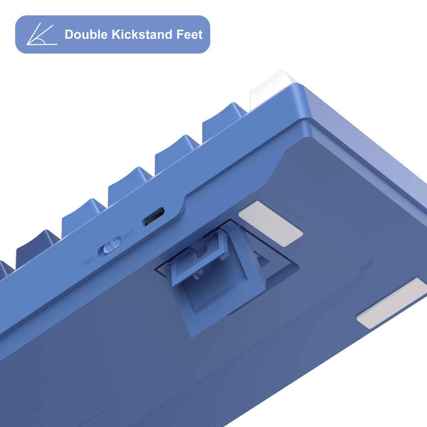 MageGee Portable 60% Gaming Mechanical Keyboard, Minimalist MK-Box Ice Blue Backlit Compact 68 Keys Wired Office Keyboard with Red Switch for Windows Laptop PC Mac Convenient(Gray & White)