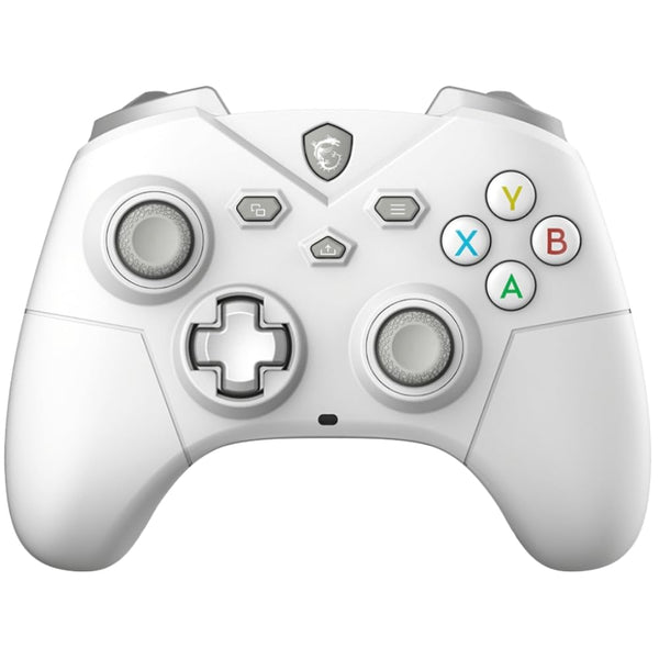 MSI FORCE GC20 V2 WHITE Wired PC Gamepad Controller - Interchangeable D-Pad Covers, Dual Vibration Motors, USB 2.0 - Wired