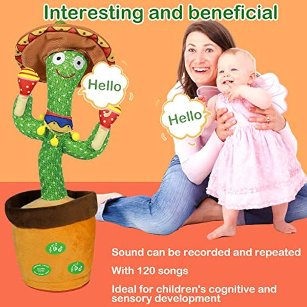 HICAS Dancing Talking Cactus Toy Repeat What You Say Singing Cactus Voice Recorder Baby Toys Volume Control with 120 Songs Funny Children Education Toys, Gifts and Home Decoration