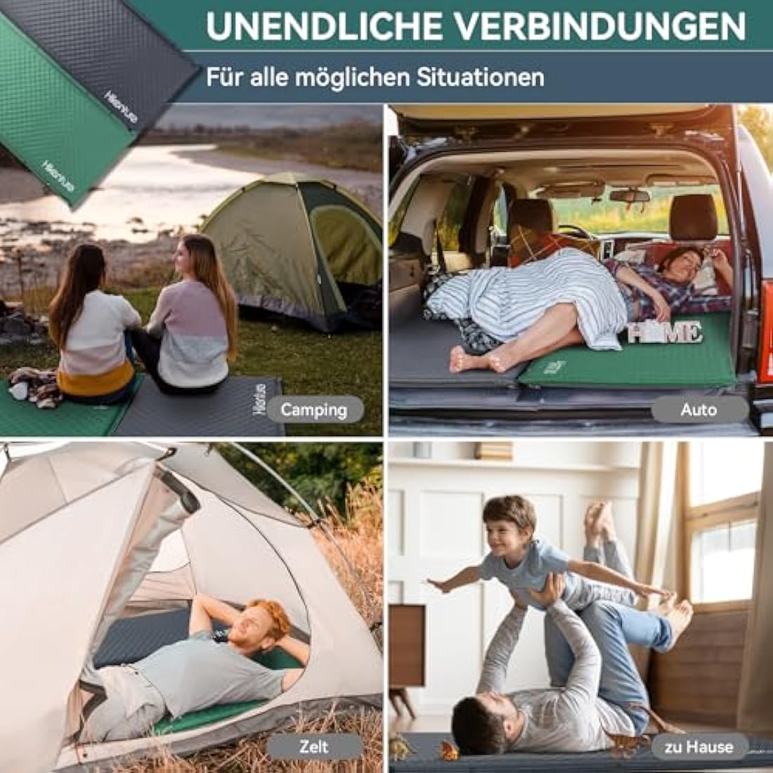 HIKENTURE Self-Inflating Sleeping Mat, 5 cm Thick Foam Camping Mattress, Self-Inflating Air Mattress, Comfortable Sleeping Mat for Camping, Outdoor, Hiking, Travel, Tent (Dark Grey A3)