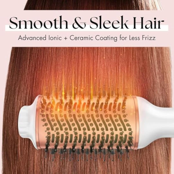 Hair Dryer/Hot Air Brush with Adjustable Temperature - for Styling Short, Medium & Long Hair - Women Hair Volumizer & Styler - Lily England Heated Hair Dryer