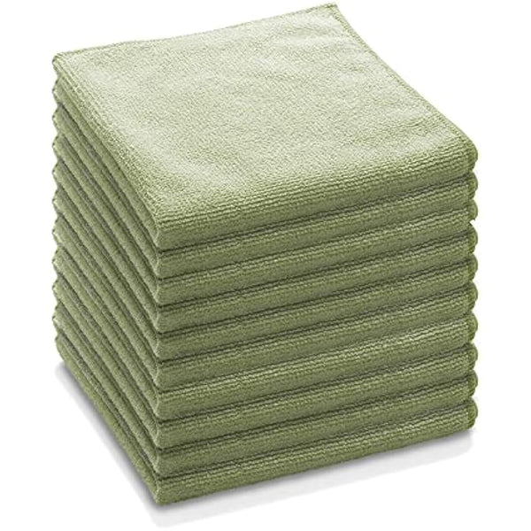 E-Cloth General Purpose Microfibre Cloth, Multipurpose Cleaning Cloth for Household Surfaces, Washable and Reusable, 100 Wash Promise, Green, 10 Pack
