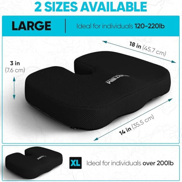 FORTEM Office Chair Cushion and Back Support for Office Chair, Lumbar Support Pillow, Memory Foam, Non Slip Sitting and Back Rest for Gaming, Car Seat Cushion, Chair Pad