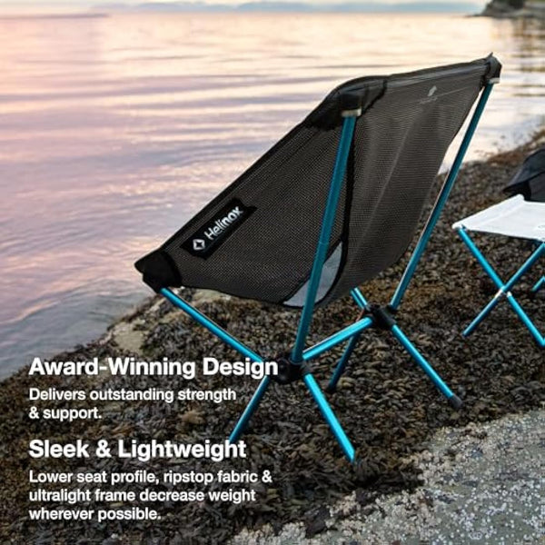 Helinox Chair Zero Ultralight Compact Large Camping Chair Grey, 0.63kg Outdoor Chairs, Folding Chairs for Outside, Hiking, Backpacking, Camping, Adventures