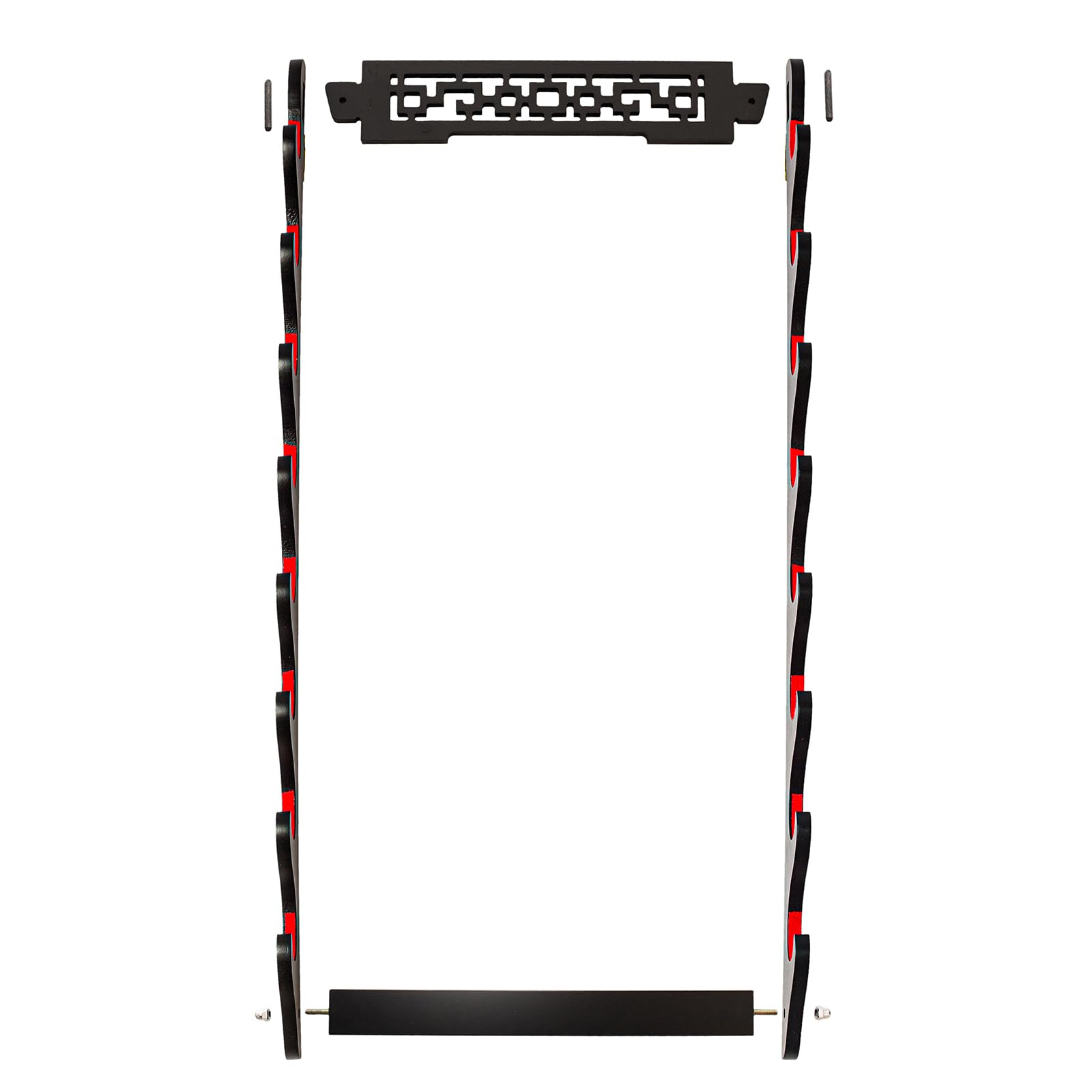 FOXSMZZ Sword Holder Wall Mount Samurai Sword Stand Display Katana Wakizashi Tanto Wall Hanger Sword Rack Five Layer (8-Tier)