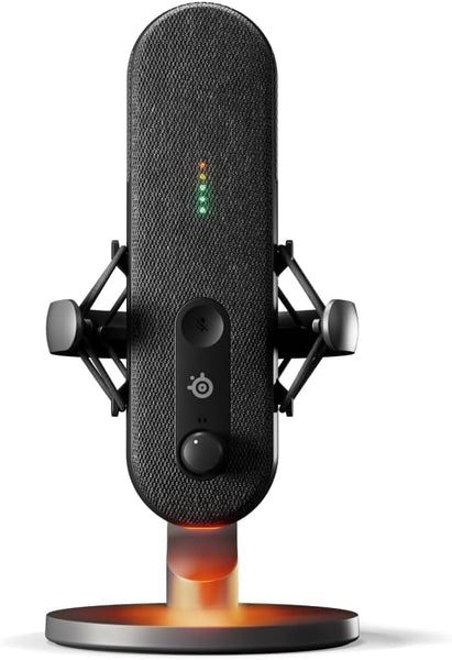 SteelSeries Alias USB Mic for PC — 3x Bigger Capsule for Gaming, Streaming and Podcasting — Sonar for Streamers Audio Software — AI Noise Cancelling — LED Mute & Level Monitoring — Shock Mount - Black
