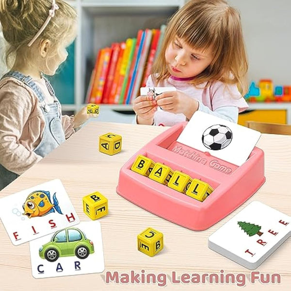 HahaGift Learning Toys for 2 3 4 Year Olds kids Gifts, Educational Toys for 3 4 5 Year Olds, Match Spelling Game Kids Toys age 3 4 5 Letter Spelling and Reading Montessori Toys for 2 3 Year Olds