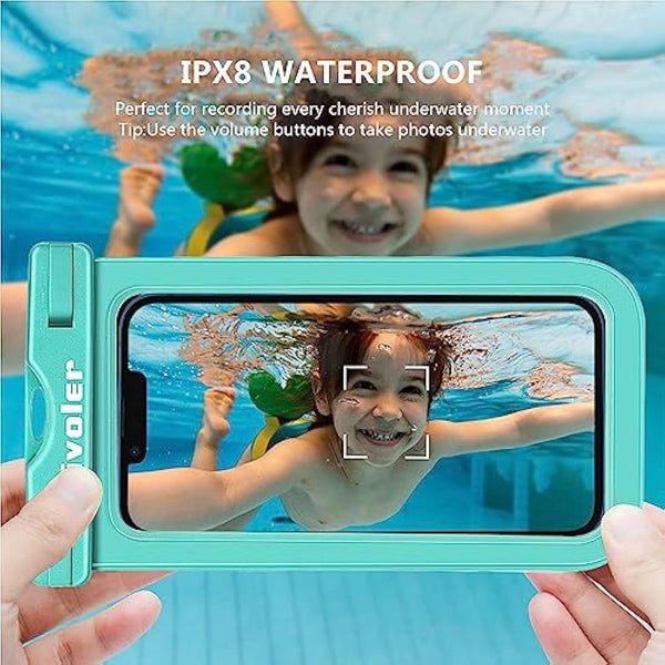 ivoler Waterproof Pouch Bag + Phone Case, Waterproof Case Dry Bag for Beach,Swim,Boating,Kayaking,Hiking,Protect Phone, Camera, Cash, Mp3, Passport, Document From Water, Sand, Snow, Dust - Green