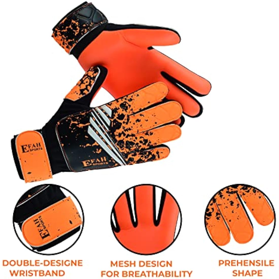EFAH SPORTS Football Goalkeeper Gloves For Boys kids Children Youth Soccer Goalie Glove with Super Grip Palms
