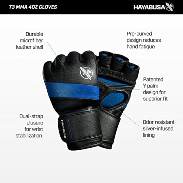 Hayabusa T3 MMA, Boxing, Kickboxing, Training, Bag Gloves, 4oz