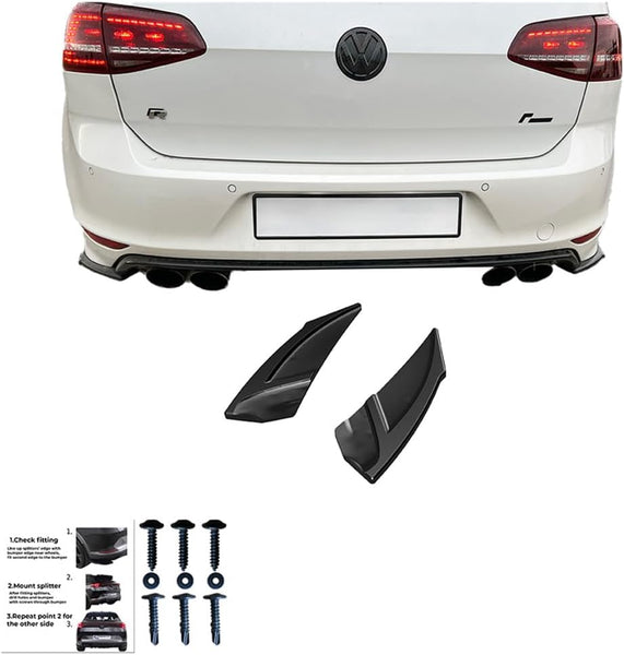Oneway Rear Side Diffusors compatible with Volkswagen Golf VII HB R 2013-2016 - Gloss black