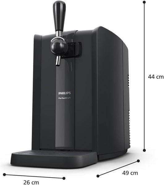 Philips Home Draft Beer Machine 5000 series, PerfectDraft, Fresh cold draft beer at Home, 30 days fresh beer, 3°C, 6L keg, (HD3760/90) [Energy Class A]