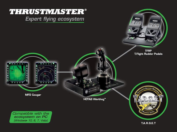 Thrustmaster Hotas Warthog Flightstick - High-Precision Joystick with H.E.A.R.T HallEffect AccuRate Technology for PC
