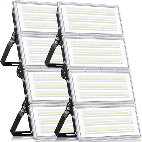 TASINUO LED Floodlight Outdoor 400W 2 Pack, 4 in 1 LED Flood Light 40000LM 7000K Super Bright Security Lights, IP67 Waterproof LED Spotlight Wall Light with 180° Rotation for Garden, Garage, Stadium