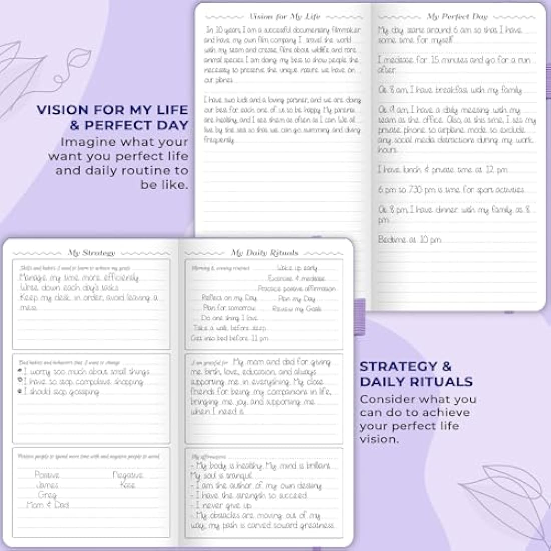 GoGirl Planner and Organizer for Women – Pocket Weekly Planner, Goals Journal & Agenda for Time Management & Productivity. Undated (Lavender)