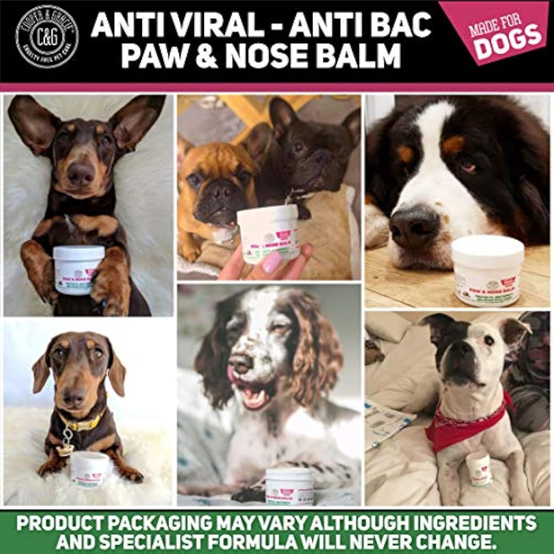 Dog Paw And Nose Balm 100ml - Instantly Soothe Cracked Itchy Skin and Paws - Anti-fungal Cruelty Free Formula - Best Grooming For Dogs