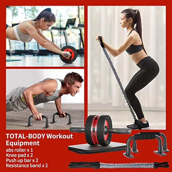 EnterSports Ab Rollers, Ab Trainer for Home with Two Knee Mats, Ab Wheel for Abdominal Muscle Training, Ab Exercise Wheels, Suitable for Beginners, Advanced and Professionals
