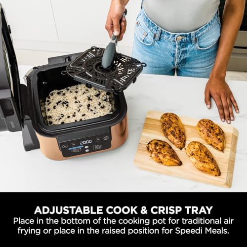 Ninja Speedi 10-in-1 Rapid Cooker, Air Fryer and Multi Cooker, 5.7L, Meals for 4 in 15 Minutes, Air Fry, Steam, Grill, Bake, Roast, Sear, Slow Cook & More, Cooks 4 Portions, Sea Salt Grey, ON400UK