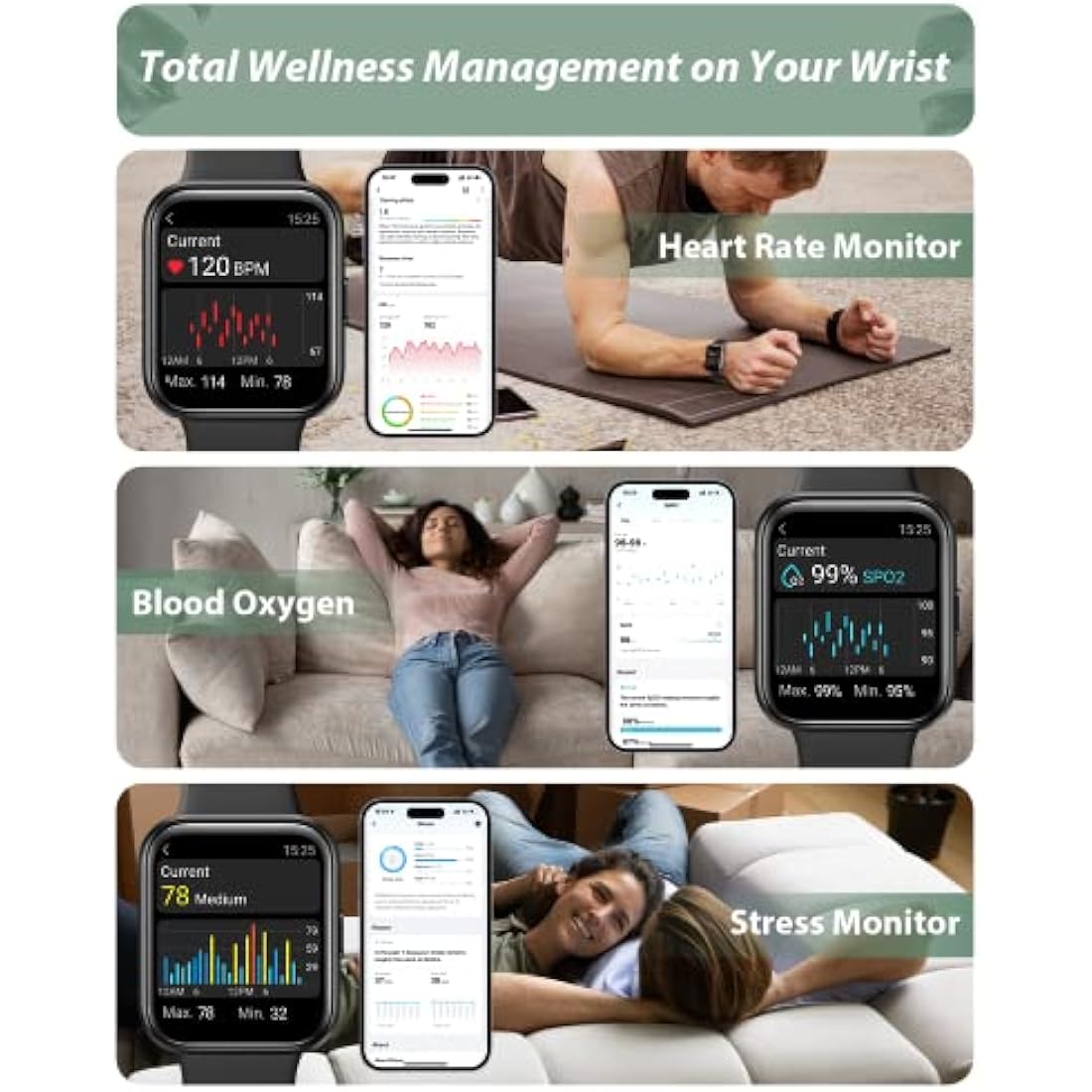 Smart Watch for Men Women (Answer/Make Call), Alexa Built-in, 1.8" Touch Screen Fitness Watch with SpO2 Heart Rate Sleep Monitor, 100 Sport, IP68 Waterproof Step Counter Smartwatch for iPhone Android