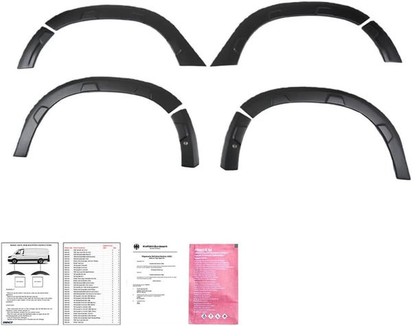 Oneway Set Wheel Arch Trims compatible with Dacia Duster II 2018-2024 with Park Assist (Offroad) - Matt black