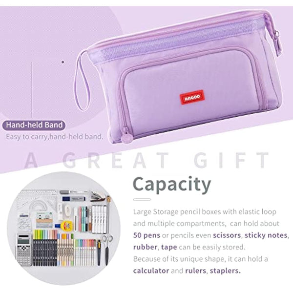 EASTHILL Pencil Case Large Capacity Pencil Pouch Handheld Pen Bag Cosmetic Portable Gift for Office School Teen Girl Boy Men Women Adult