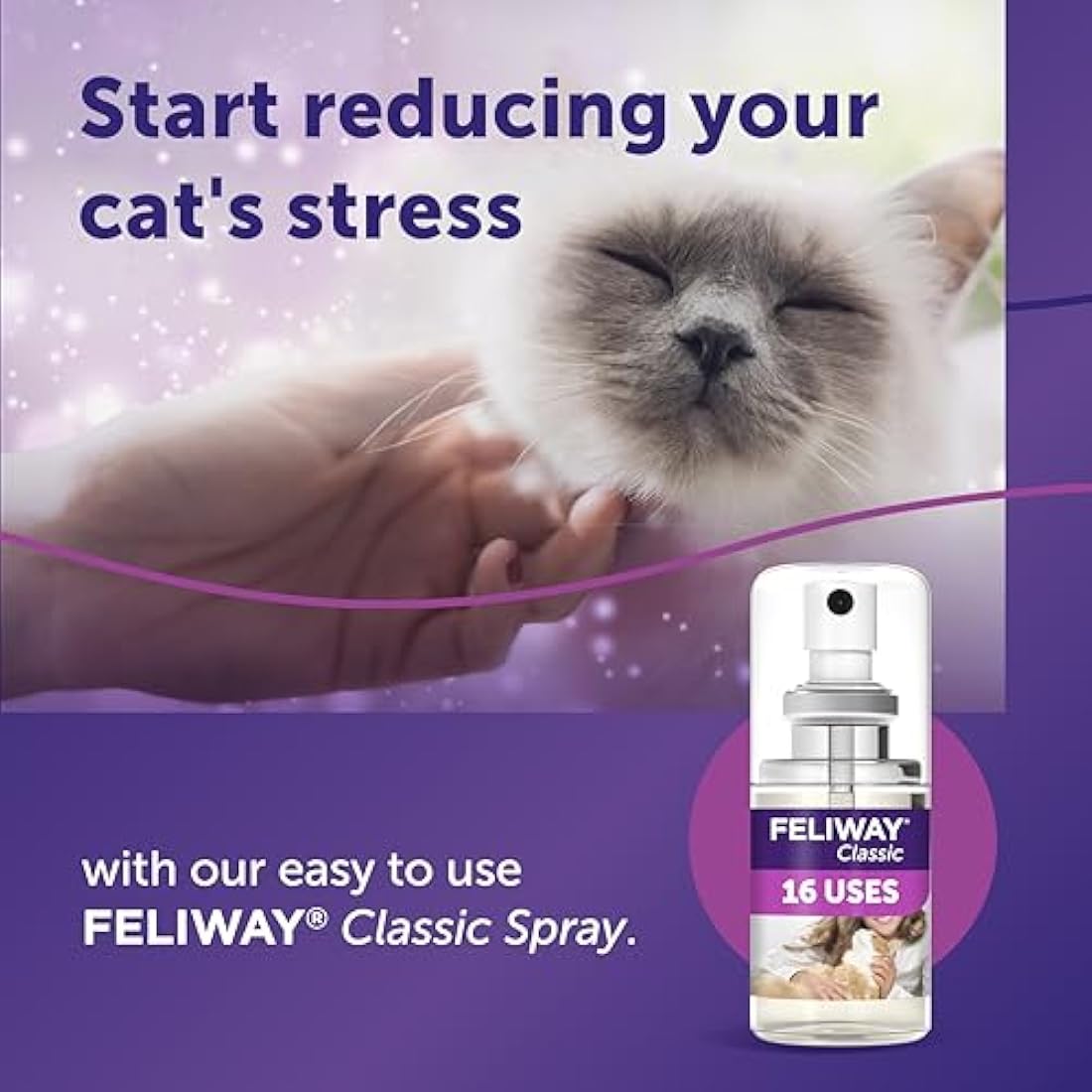 FELIWAY Classic Cat Calming Odourless Spray, 20ml - Comforts Cats at Home and On the Go and Reduces Stress During Travel, Veterinary Recommended, Drug-free, Clinically Proven