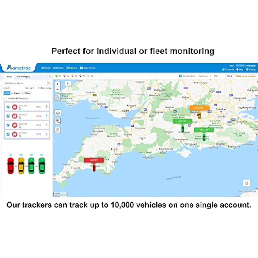 Amacam AM-T22 GPS Tracker - No Subscription Fees, 60-Second Install | 2G Real-Time Tracking & Anti-Theft | Under 10m Accuracy | Smartphone Alerts
