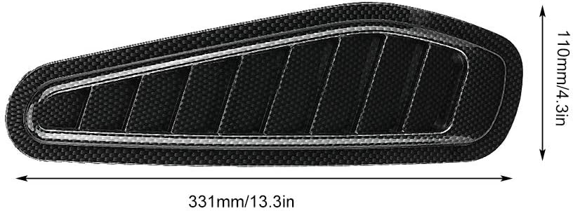 hood scoop,Air Flow Intake Cover, 2pcs Carbon Fiber Style Car Air Flow Intake Decorative Scoop Bonnet Vent Hood Cover Universal Air Flow Vent Cover