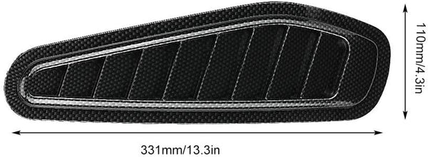 hood scoop,Air Flow Intake Cover, 2pcs Carbon Fiber Style Car Air Flow Intake Decorative Scoop Bonnet Vent Hood Cover Universal Air Flow Vent Cover