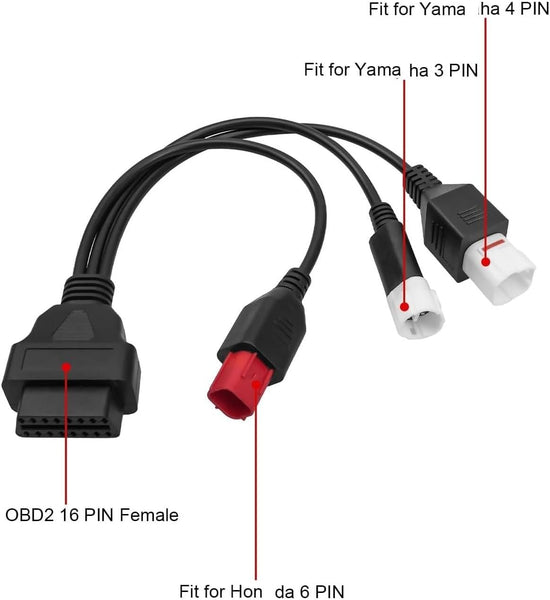 3 Pin 4 Pin 6 Pin OBD2 3 in 1 Motorbike Diagnostic Adapter motorrad obd Cable Compatible For Yamaha Honda Motorcycle Euro5 Guzzi Kawasaki