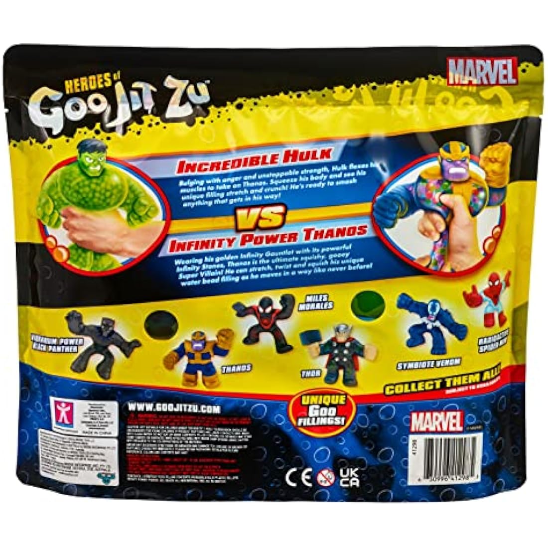Heroes of Goo Jit Zu Marvel Versus Pack - Hulk vs Thanos, Squishy, Stretchy, Gooey Heroes, Perfect Christmas/Birthday Present For 4 To 8 Year Olds, Squishy, Stretchy Tactile Play