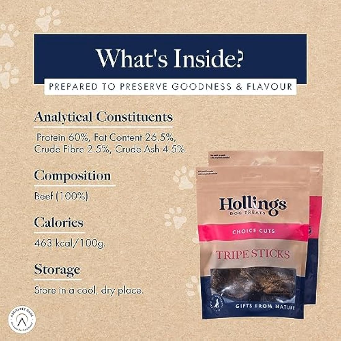 Hollings Tripe Sticks Dog Treats, 100% Natural Air Dried Chews for Adult Dogs, Grain Free & High in Protein (2.5kg)