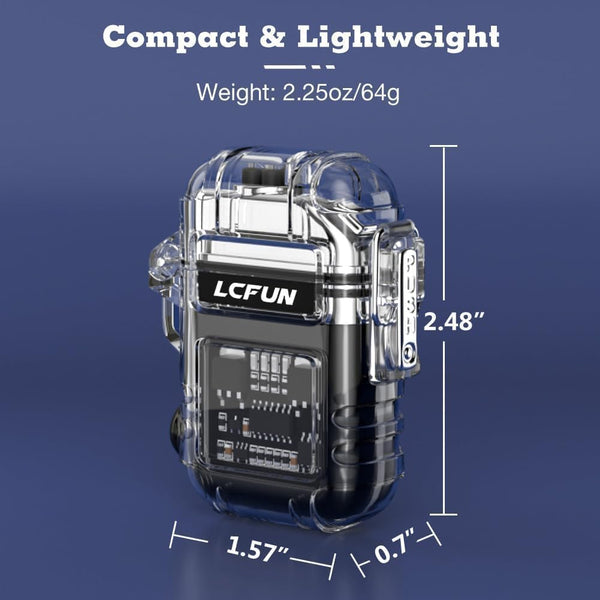 Electric Lighter Rechargeable USB, Electronic Plasma Arc Lighter Windproof and Waterproof for Hiking, Camping, Outdoor, Survival, Tactical, EDC Gear, Gifts for Him Men (Black)