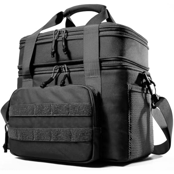 1TG Tactical Insulated Lunch Bag, Expandable Lunch Box for Men, Leakproof Large Cool Bag with Shoulder Stap, Reusable Lunch Tote Bag for Work Travel Camping Picnic Beach, 18L-24L