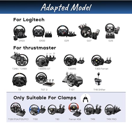 CO-Z Racing Wheel Stand Compatible with Logitech G27, G29, G920, Thrustmaster T300RS, T80, Adjustable Height for PS4, Xbox One, Series X|S, PC Gaming