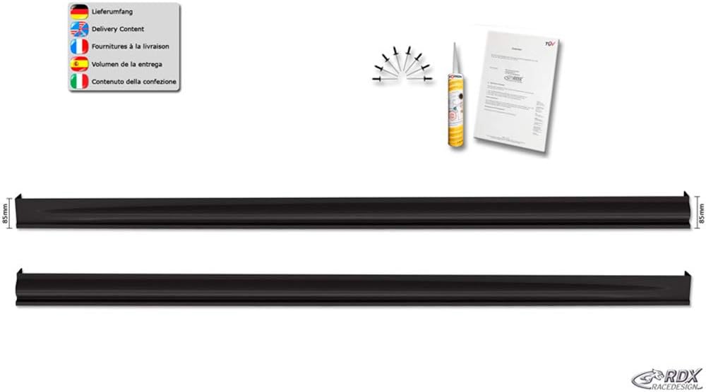 RDX Racedesign Side skirts compatible with Opel Vectra A 1988-1995 'Edition' (ABS)