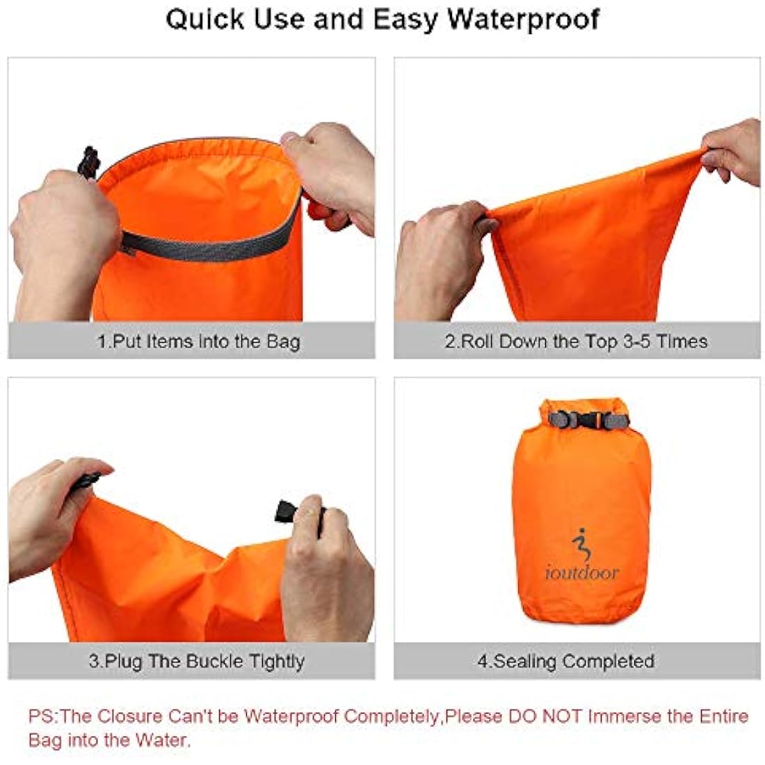 ioutdoor Waterproof Dry Bags Lightweight 2L/5L/10L/20L Keep Dry Clean, Dry Compression Sacks Small Large for Kayaking, Hiking, Swimming, Camping, Canoeing, Boating, Fishing
