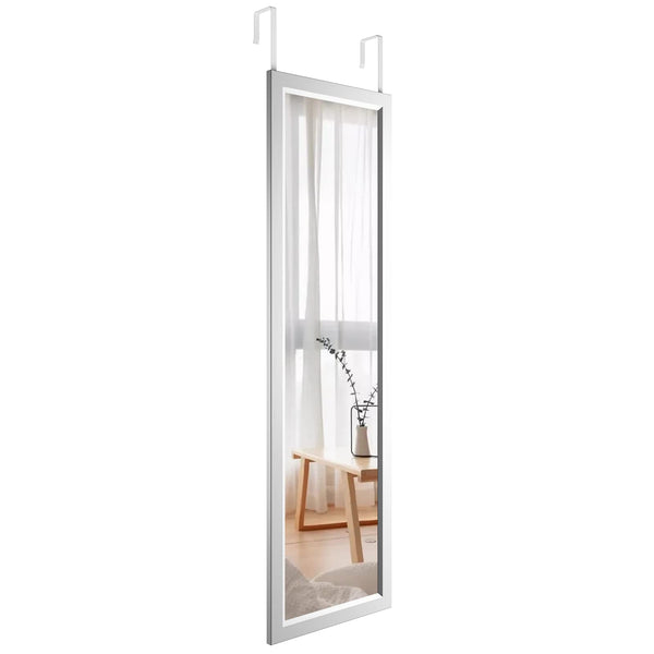 Dripex Over Door Mirror Full Length, 110 x 33cm Wall Mounted Mirror Door Hung Mirror for Bathroom/Bedroom/Wardrobe - Toughened Glass, Silver