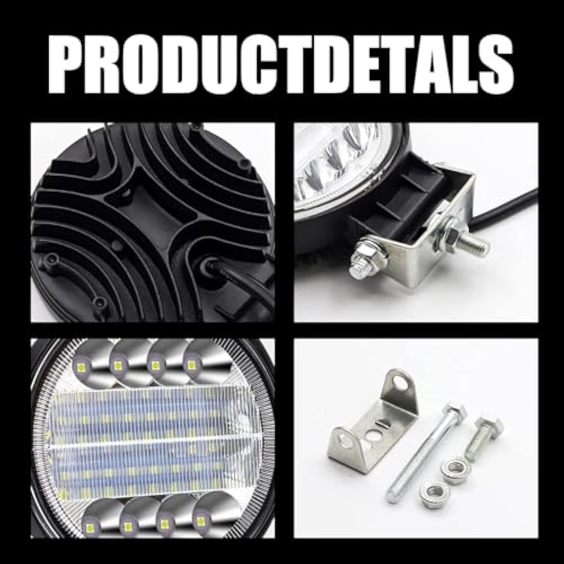 2PCS LED Work Lights,72W Off Road Driving Fog Lights LED Spotlights 12V 24V Roof Light Bar LEDs Auxiliary Lights for Off Road 4x4 SUV UTV ATV Heavy Duty Truck Tractor Boat