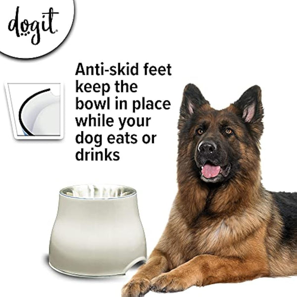 Dogit 2-in-1 Elevated Dish/Bowl, White/Cream, 900 ml Capacity
